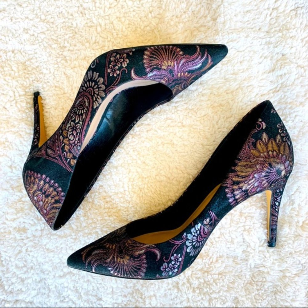 Aldo Uloaviel Pointed Toe Floral Print Heels -7(37.5) - Picture 7 of 10